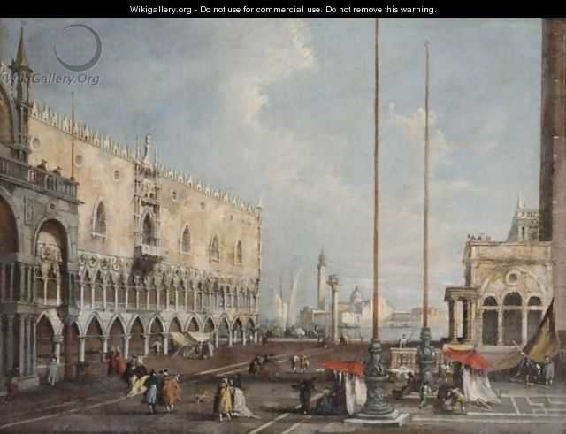 The Piazzetta And The Palazzo Dei Doggi In Venice - (after) Giuseppe Ponga