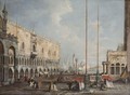 The Piazzetta And The Palazzo Dei Doggi In Venice - (after) Giuseppe Ponga