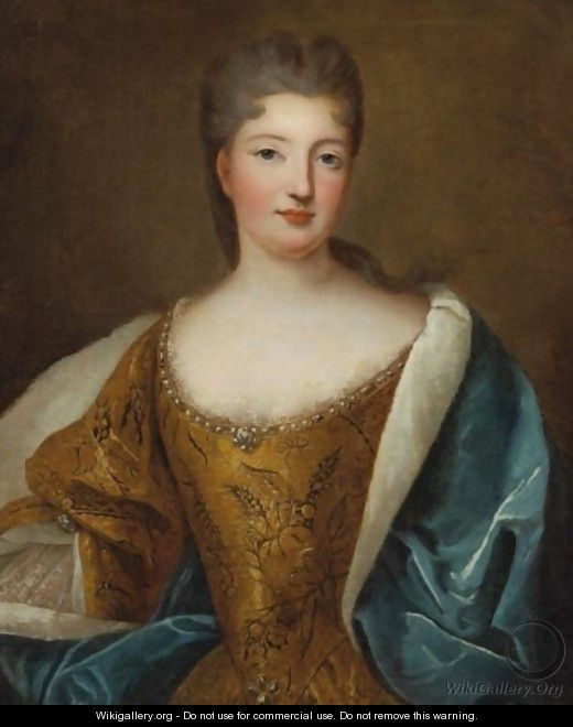 Portrait Of A Lady Wearing A Blue Coat - (after) Pierre Gobert