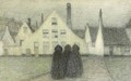 Beguinage Avec Vieilles Femmes, Bruges - Henri Eugene Augustin Le Sidaner