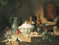 Still Life With Tureen , Glasses And Cloves Of Garlic - Pierre-Eugene Gourdet