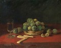 Still Life With Greenages, Biscuits And Glass - François Bonvin