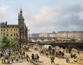 View Of The Clock Tower And The Flower Market In Paris - Guiseppe Canella