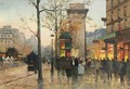 Busy Boulevard By The Porte Saint-Denis - Eugene Galien-Laloue