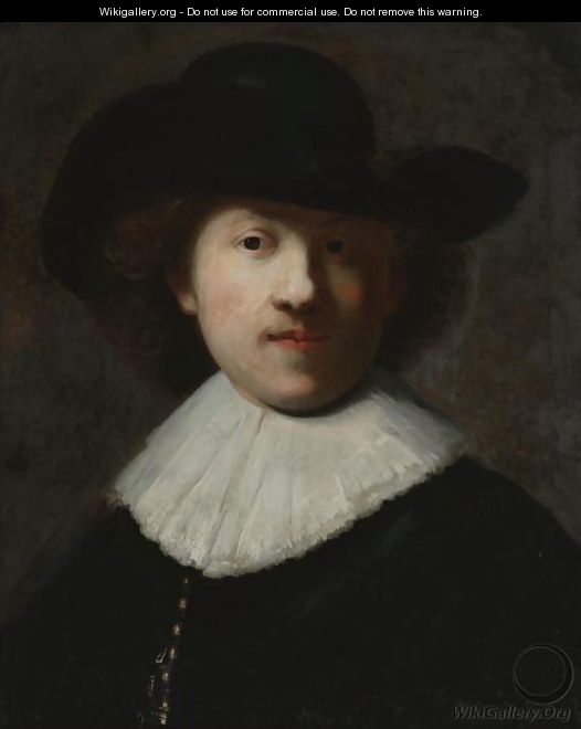 Portrait Of The Artist In A Black Coat And Hat - (after) Harmenszoon Van Rijn Rembrandt
