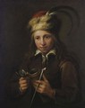 Portrait Of A Boy With A Pipe - Jacob Cornelisz Van Oostsanen