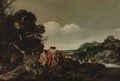 Landscape With Herdsmen And Animals By A Stream - Moyses or Moses Matheusz. van Uyttenbroeck