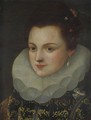 Portrait Of A Lady Wearing A Black Dress With Gold Brocade And A White Ruff - Frans, the Younger Pourbus