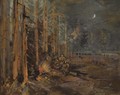 Soldiers Round The Forest Campfire - Konstantin Alexeievitch Korovin