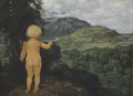 Cupid As Landscape Painter - Hans Thoma