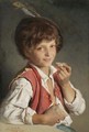Young Boy Eating Bread - Franz Xaver Simm