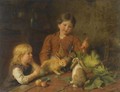 Children Feeding Rabbits - Felix Schlesinger