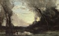 La Mare Aux Vaches A La Tombee Du Jour - Jean-Baptiste-Camille Corot