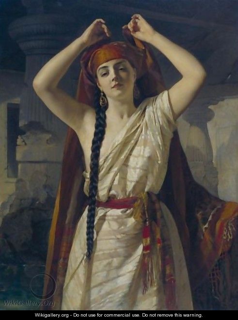 An Egyptian Girl Preparing For A Bath - Henri Guillaume Schlesinger