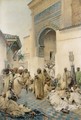 African Figures Dancing In A Courtyard - Gaetano de Martini