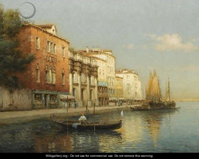Une Gondole Sur Un Canal A Venise - Antione Bouvard