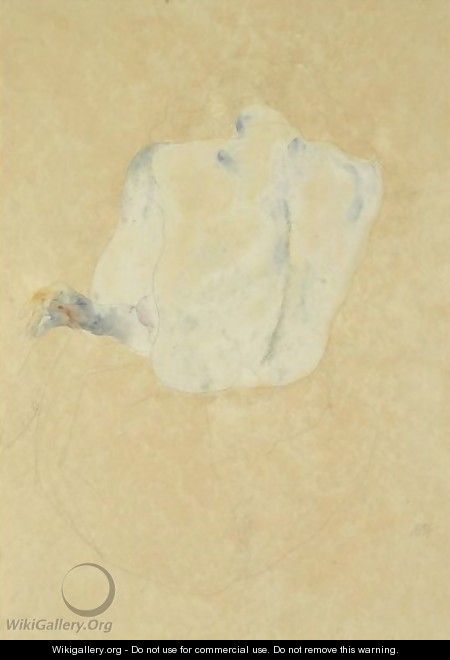 Seated Female Nude From Behind - Egon Schiele