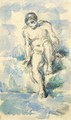 Baigneur Descendant Dans L'Eau 2 - Paul Cezanne