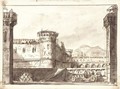 Due Scenografie Con Paesaggi Ed Edifici Classici E Una Con Un Castello Fortificato - Pietro Gonzaga