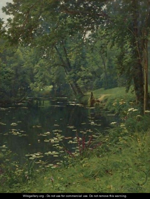 A Woodland Pond - Henri Biva