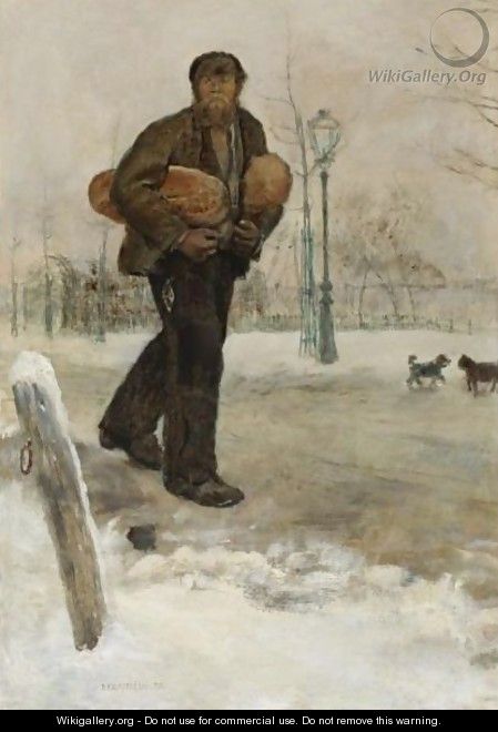 Man Carrying Bread - Jean-Francois Raffaelli