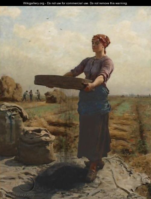 Peasant Woman Sifting Rapeseed (Cribleuse De Colza) - Jules (Adolphe Aime Louis) Breton