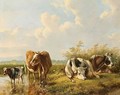 Cows In A Landscape - Albertus Verhoesen