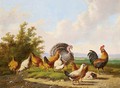 Poultry In A Summer Landscape - Albertus Verhoesen