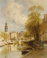 A View From The Singel On The Munttoren, Amsterdam - Johannes Christiaan Karel Klinkenberg