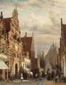A View Of The Westerstraat In Enkhuizen In Summer - Cornelis Springer