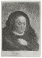 The Artist's Mother With Her Hand On Her Chest - Rembrandt Van Rijn