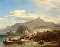 A Busy Coastal Village On The Levantine Coast - Andreas Achenbach