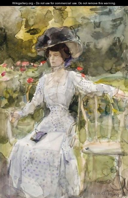 An Elegant Lady In A Garden - Isaac Israels