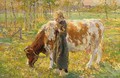 A Little Cowherdess In A Meadow Near Zalk - Paul Rink