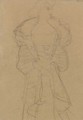 Kniestuck Von Vorne, Den Kopf Nach Rechts (Frontal View Of The Knee, Head Turned To The Right) - Gustav Klimt