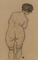 Stehender Weiblicher Ruckenakt (Standing Female Nude Seen From Behind) - Egon Schiele