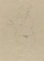Sitzende Frau Mit Hochgeschobenem Rock (Seated Woman With Raised Skirt) - Egon Schiele