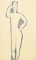 Homme Nu De Face SAappuyant Sur Un Baton - Amedeo Modigliani