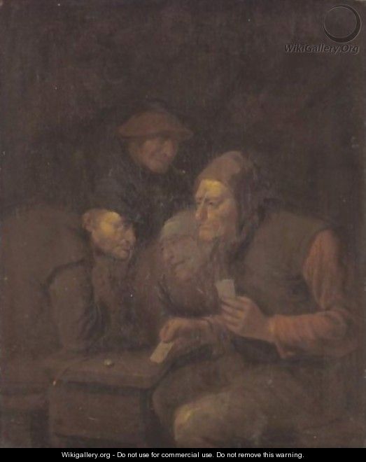A Tavern Interior With Peasants Playing Cards - Egbert Jaspersz. van, the Elder Heemskerck