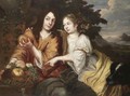 Double Portrait Of A Lady And A Gentleman Seated In A Landscape - Dutch School