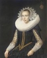 Portrait Of A Young Lady, Half Length, Wearing A Black Dress And An Elaborate Ruff And Headress - Jan Damen Cool