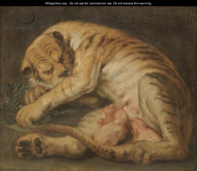 A Tigress Suckling Her Cubs - (after) Sir Peter Paul Rubens