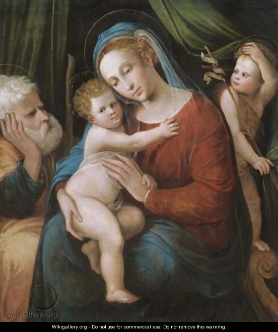 The Holy Family With The Infant Saint John The Baptist - Bolognese School