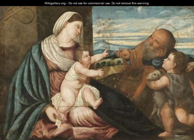 The Holy Family With The Infant Saint John The Baptist - (after) Polidoro Lanzani (see Polidoro Da Lanciano)