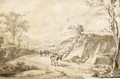 Mountainous Italianate Landscape With Two Mules On A Road - (after) Jan Both