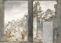 A Stage Design With The Triumphal Return Of An Emperor To A Classical City - German School
