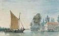 A Boat Approaching A Mill On The Papendrecht Dike, By Dordrecht - Aert Schouman