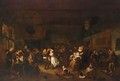 A Peasant Feast In An Inn, With A Couple Dancing And Other Peasants Drinking, Eating And Playing Music Together With Children - Richard Brakenburgh