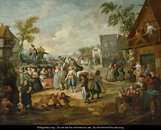 A Fair With A Quack Pulling Teeth In A Village - (after) Egbert Van, The Younger Heemskerck