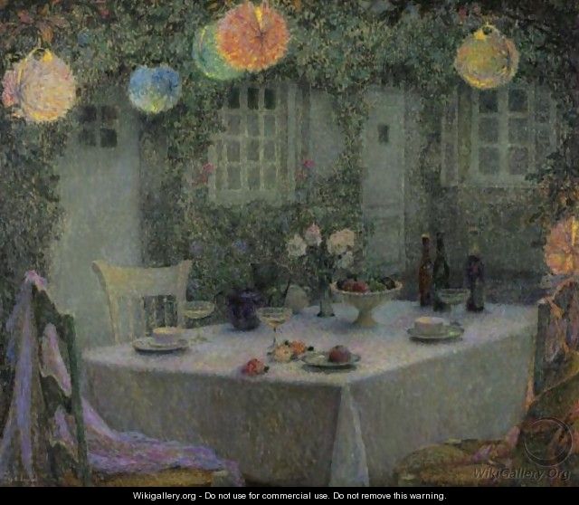 La Table Aux Lanternes, Gerberoy - Henri Eugene Augustin Le Sidaner